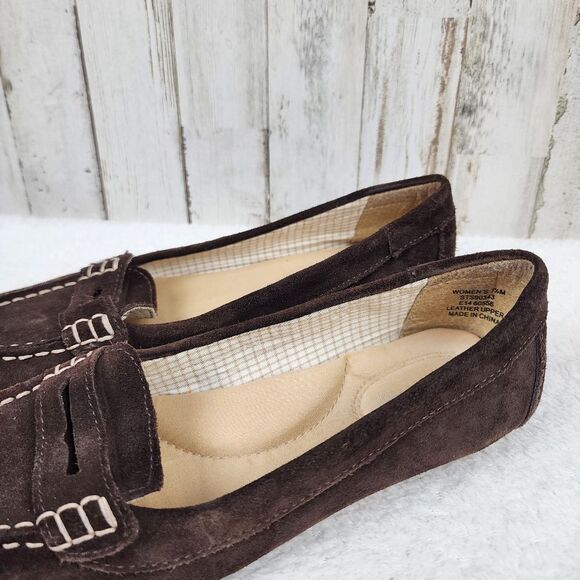 Sperry Topsider Suede Leather Loafers Brown Size 7.5 - Picture 6 of 11